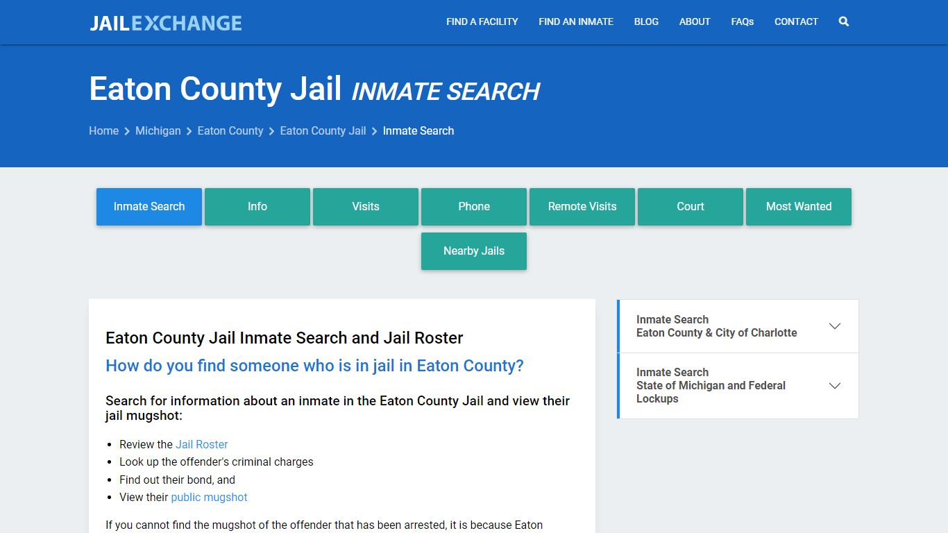 Inmate Search: Roster & Mugshots - Eaton County Jail, MI